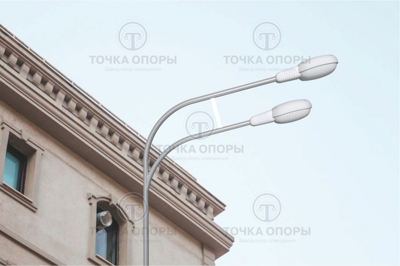 К2-2,5-2,5-Ф4 двухрожковый однонаправленный консольный кронштейн