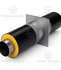 Неподвижная опора трубопроводов в ППУ изоляции с полиэтиленовой (ПЭ) оболочкой