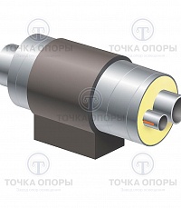 Элемент неподвижной опоры в ППУ изоляции для прокладки нескольких трубопроводов тип 4-А