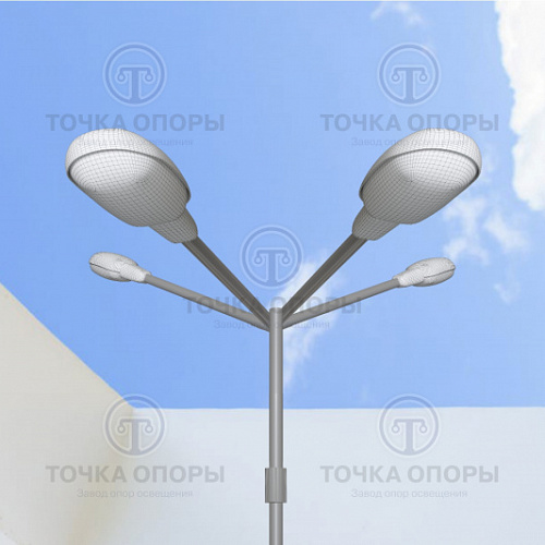 К4-1,5-1,0-/90-Ф4 четырехрожковый консольный кронштейн