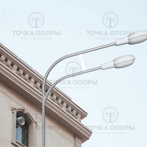 К2-2,5-2,5-Ф6 двухрожковый однонаправленный консольный кронштейн